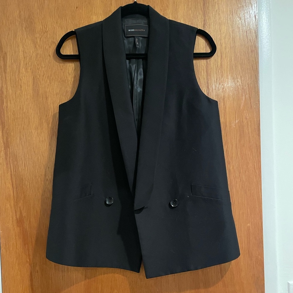 BCBGMaxAzria Oversized Black Vest